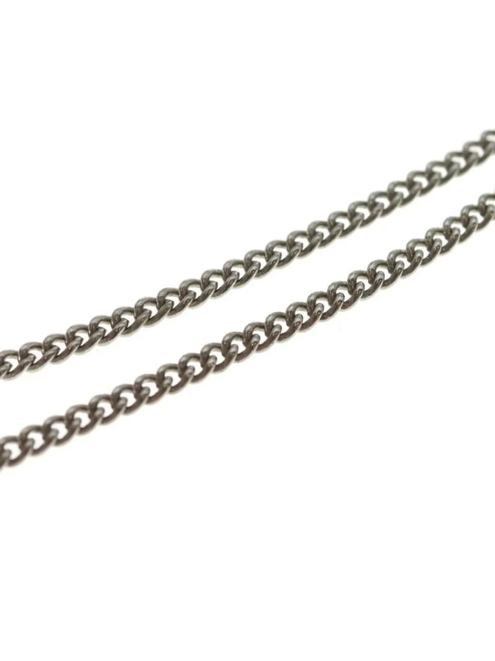 Chanel Camellia Rhinestone CC Logo Pendant Chain Silver - Picture 6 of 6